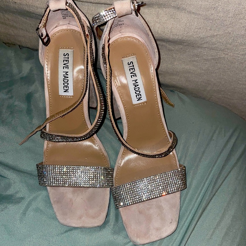 Light pink heels worn once